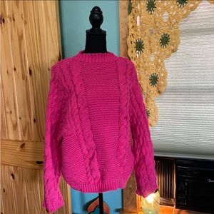Pink Cable Knit Sweater
